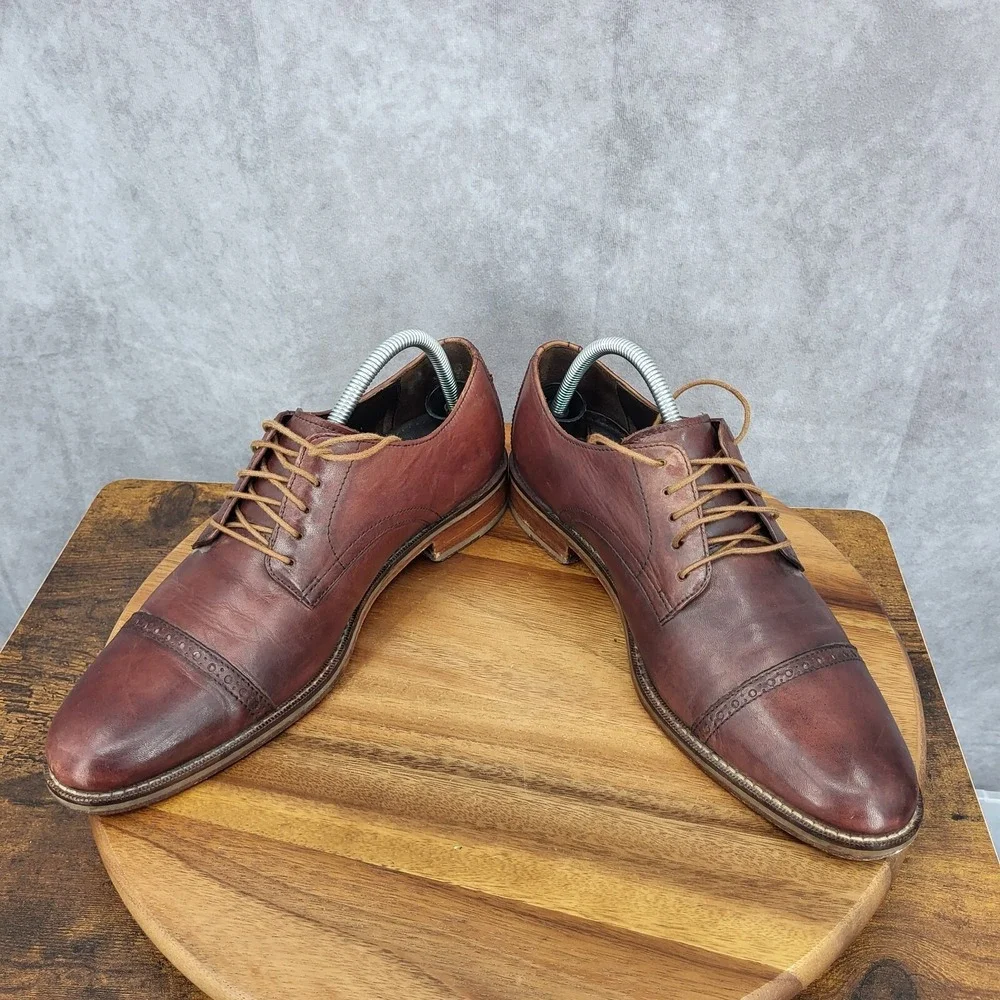 Cole Haan Air Oxford Shoes Mens 8 M Brown Leather‎ Jefferson Cap Toe Dress Shoes